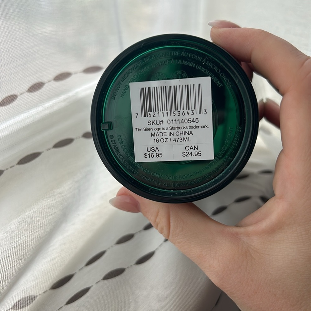16oz Starbucks Dark Green Tortoise Tumbler with Lid - Picture 7 of 8